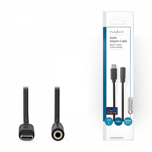 - USB High-Speed Type-C . - 3.5mm ., 1.00m NEDIS CCGP65960BK10